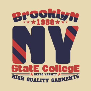 New York tipografi, t-shirt brooklyn, tasarım grafik