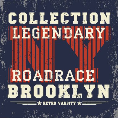 New York tipografi, t-shirt brooklyn, tasarım grafik