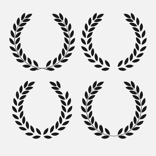 Set icona corona di alloro — Vettoriale Stock