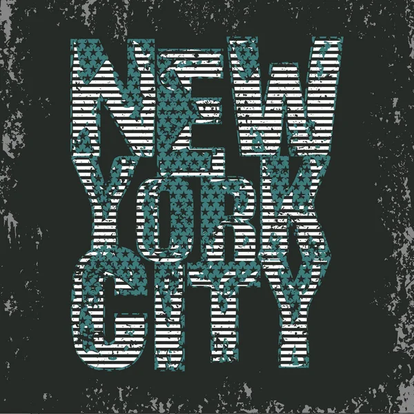 Tipografía de Nueva York, camiseta NY, diseño gráfico — Archivo Imágenes Vectoriales