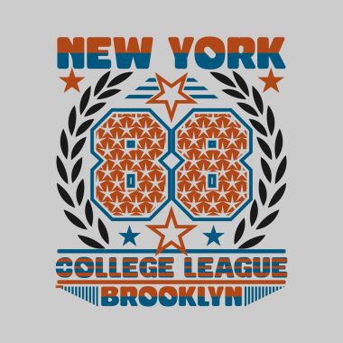 New York tipografi, t-shirt brooklyn, tasarım grafik