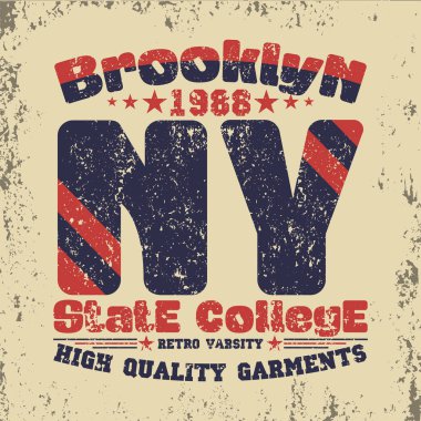 New York tipografi, t-shirt brooklyn, tasarım grafik