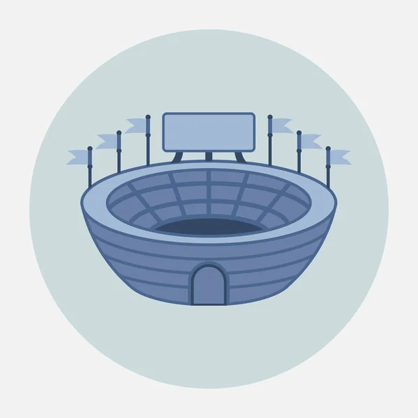 Icono del estadio con marcador, deportes, diseño plano — Vector de stock
