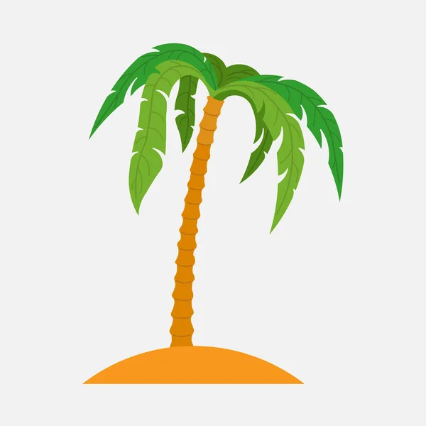 Sommar strand, ön, ikonen palm tree, platt design — Stock vektor