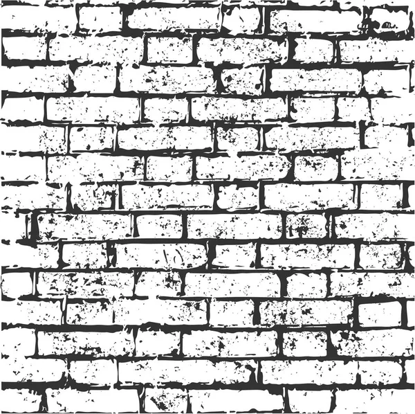 Mur de briques, empreinte bruyante. style vintage avec grunge, monochrome r — Image vectorielle