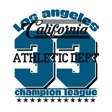 Los Angeles atletizm, tipografi damga, California t-shirt vect