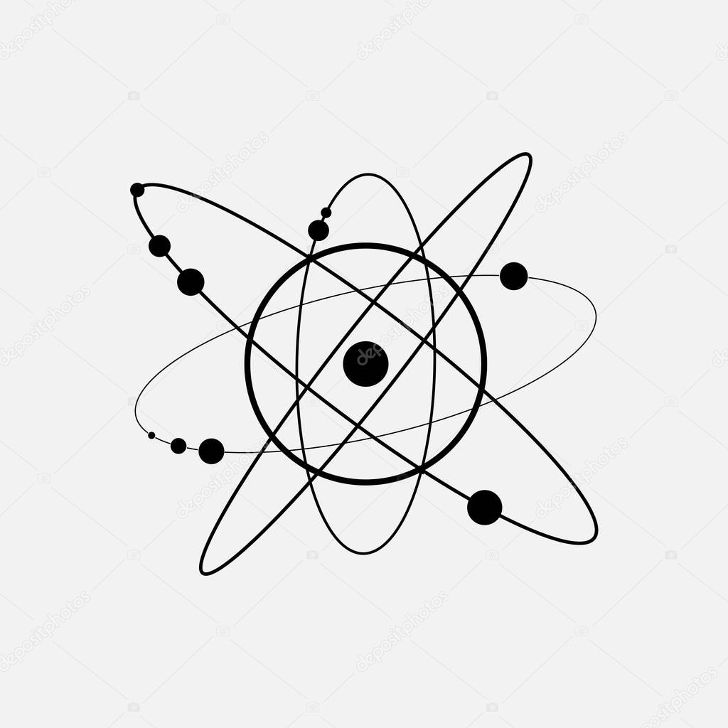 Icon space, planets and orbits, fully editable vector image