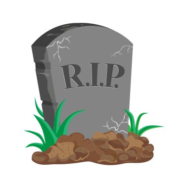 image tombstone, RIP, flat design clipart