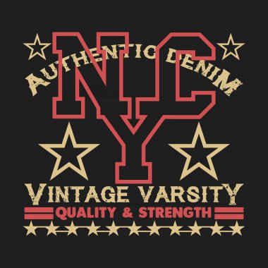 New York tipografi, t-shirt spor, tasarım grafik