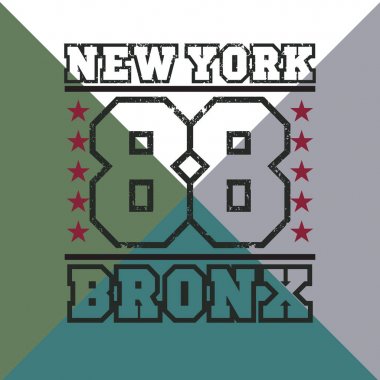 t-shirt New York bronx, athletics Typography, Fashion college, s clipart