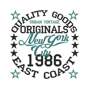 New York tipografi, t-shirt vintage, tasarım grafik