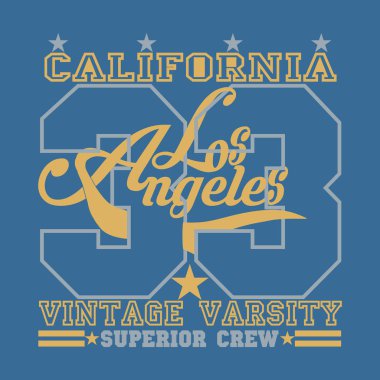 Los Angeles t-shirt, California grafik, spor amblem tasarımı