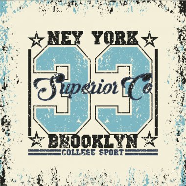 t-shirt, Nyc vintage grafik, özgün spor spor