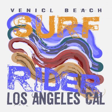 La Beach, california T-shirt inscr sörf, t-shirtler binici, sörf