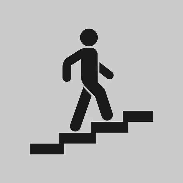 Symbol Abstieg die Treppe hinauf, Wegweiser — Stockvektor