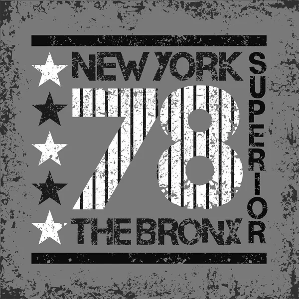 New York tipografi, t-shirt Bronx, tasarım grafik