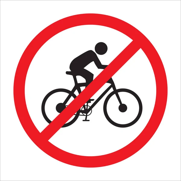 Yasak levhası, binicilere izin yok, bisiklete izin yok, bisiklet tabelası yok. — Stok Vektör