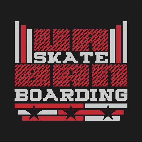 Skateboarding tričko, nápis na tričku, typografie — Stockový vektor