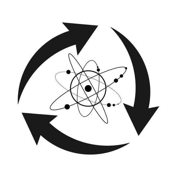 Símbolo de reciclaje con icono de espacio, respetuoso con el medio ambiente unive — Vector de stock