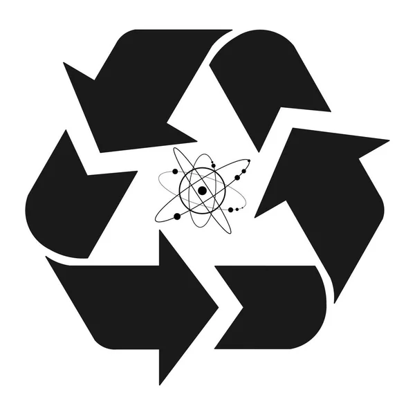 Símbolo de reciclaje con icono de espacio, respetuoso con el medio ambiente unive — Vector de stock