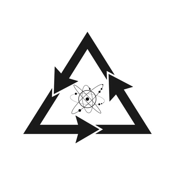 Recyklační symbol s ikonou prostoru, šetrný k životnímu prostředí — Stockový vektor