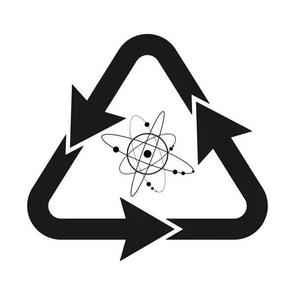 Символ вторичной переработки с иконкой пространства, экологически чистый унив — стоковый вектор