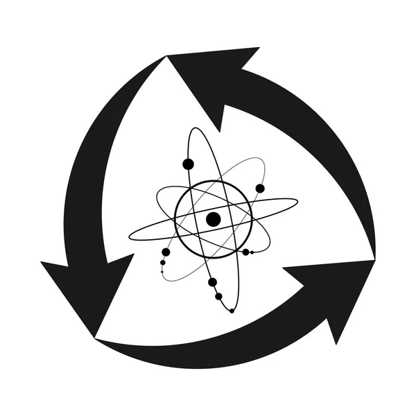 Символ вторичной переработки с иконкой пространства, экологически чистый унив — стоковый вектор