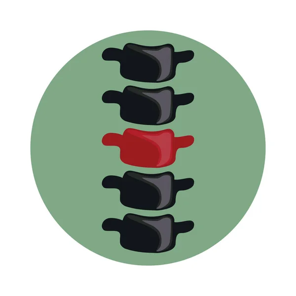 Emblema do diagnóstico da coluna vertebral, anatomia humana, ícone da clínica, diagnóstico c —  Vetores de Stock