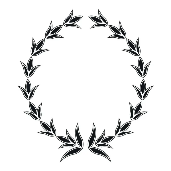 Icona corona di alloro, disegno spotrs - illustrazione vettoriale Nero — Vettoriale Stock