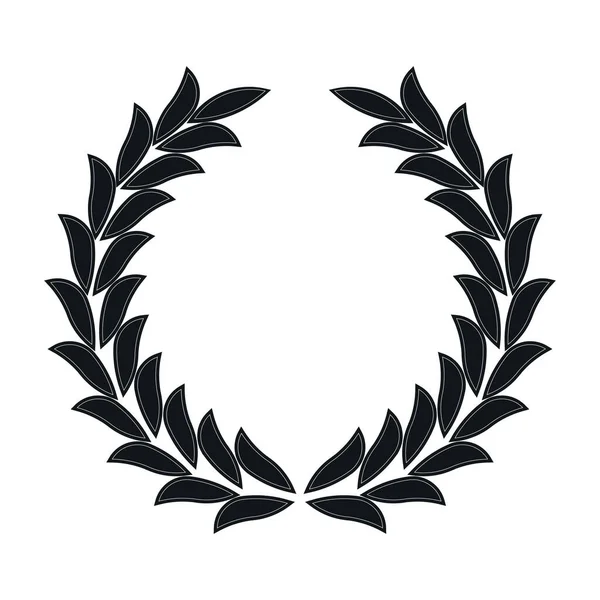 Icona corona di alloro, disegno spotrs - illustrazione vettoriale Nero — Vettoriale Stock