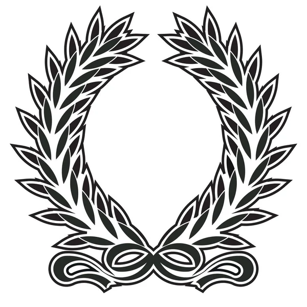 Icon laurel wreath, spotrs design - vector illustration Black — Stock Vector