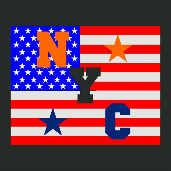 New York typography, design graphic, t-shirt printing man NYC — Stock Vector