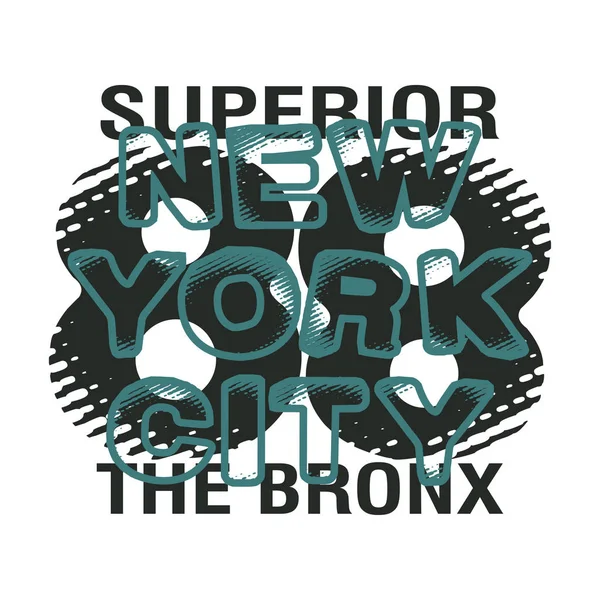 뉴욕 타이포그래피, 티셔츠 브롱크스 디자인 그래픽, 인쇄공 NYC — 스톡 사진