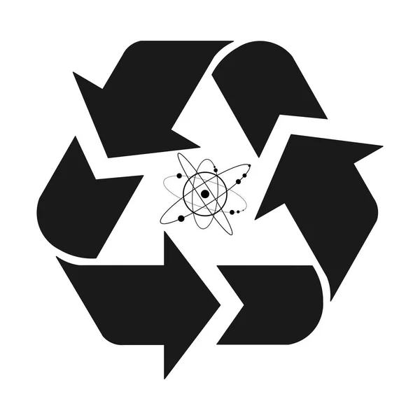 Símbolo de reciclaje con icono espacial, universo respetuoso con el medio ambiente — Foto de Stock