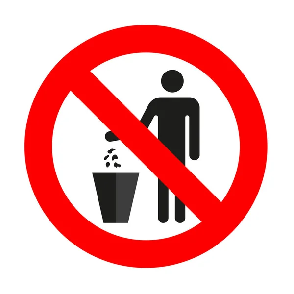 Está prohibido tirar basura, no podemos tirar basura. — Vector de stock