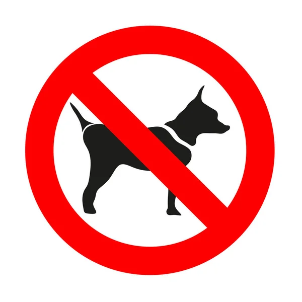 Никакие собаки знак, запрещающий знак, собаки не допускаются прохода — стоковый вектор