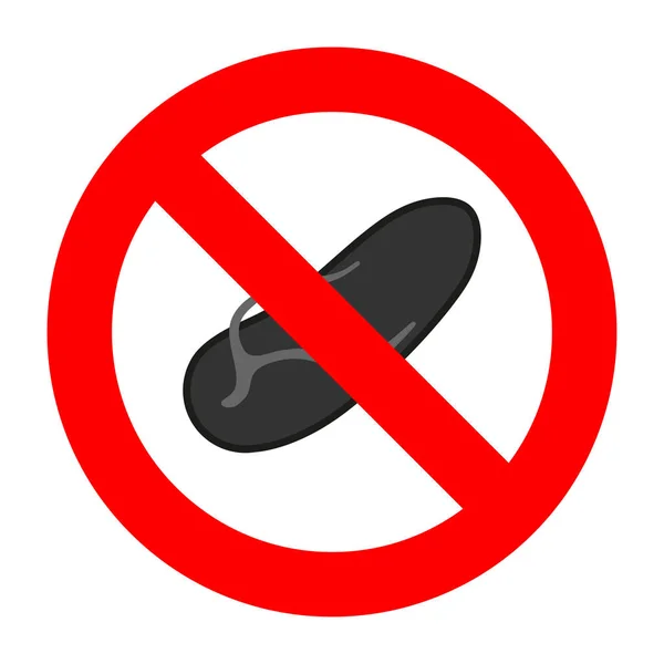Запретный знак нет сандалиям, не входить в обувь — стоковый вектор