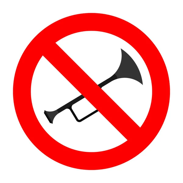 Prohibition sign playing musical instruments, sign prohibiting n — 图库矢量图片