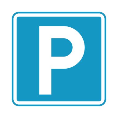 Park simgesi, park yolu tabelası, yolda dikkat, toplu taşıma için park yeri