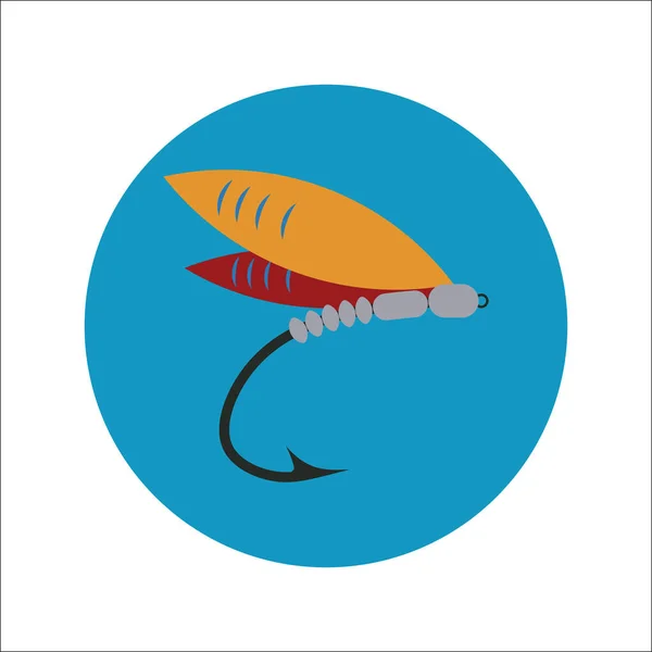 Señuelo de pesca, pesca con mosca, pesca deportiva, señuelo de insectos — Vector de stock