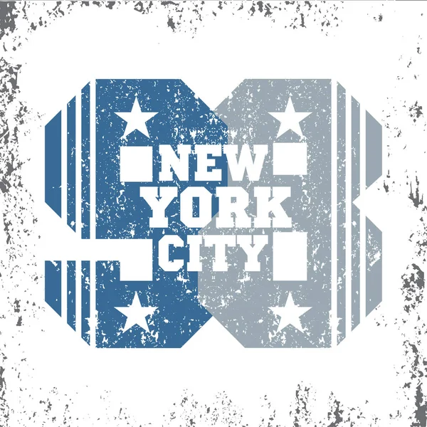 New York tipografia, t-shirt NY, grafica vintage design, stampa uomo NYC — Vettoriale Stock