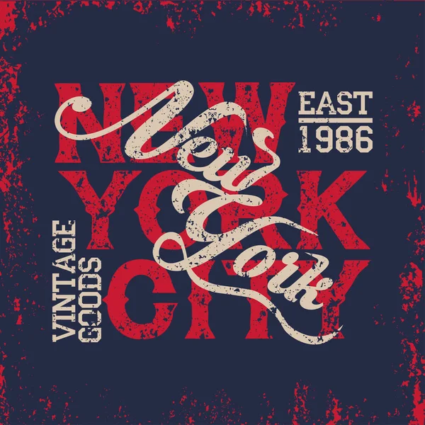 New Yorkse typografie, t-shirt Ny, vintage design graphic, drukman Nyc — Stockvector