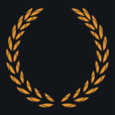 turuncu defne çelengi ikonu, spor tasarımı - siyah arkaplan üzerine orijinal illüstrasyon, tasarımınız için fikir