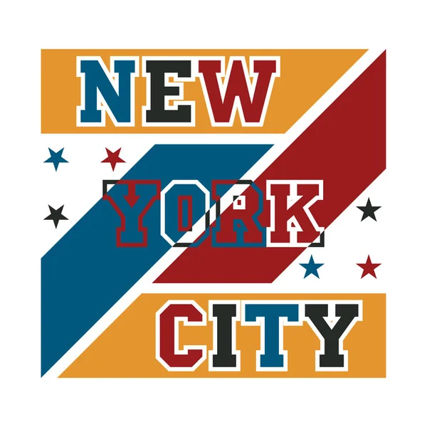 New York Typographie Shirt Graphisme Design Imprimeur Nyc Vêtements Design — Image vectorielle