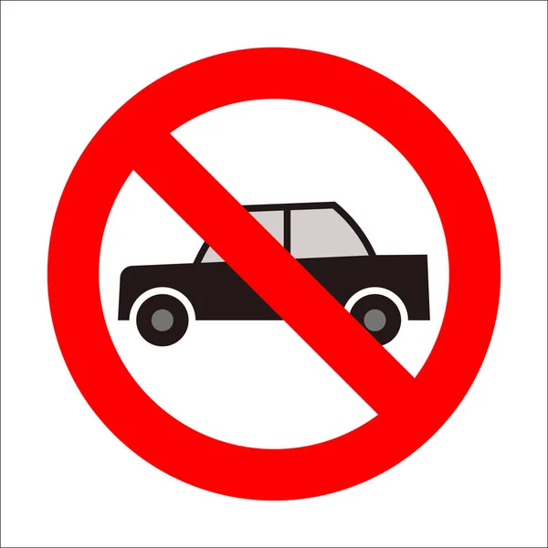 Sinal Proibição Sem Estacionamento Sem Carro Atenção Estrada Sinal Trânsito — Fotografia de Stock