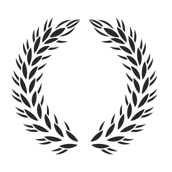 Icona della corona di alloro, design sportivo - illustrazione vettoriale del verde — Vettoriale Stock