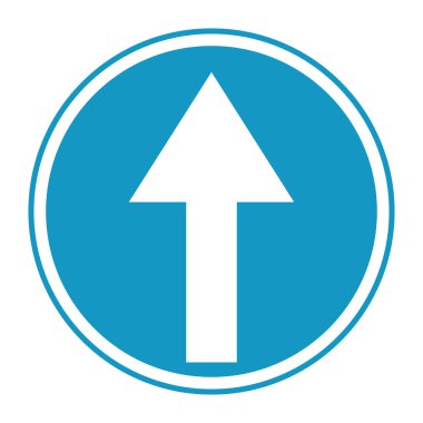 Trafik işareti ileri hareket, dikkat yönü, trafik göstergesi