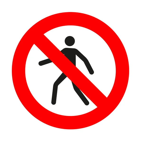 Crossing Prohibited Signs Walking Man Silhouette Man Editable Illustration — Stock Photo, Image