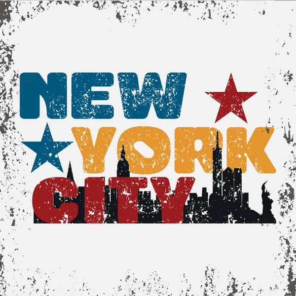 Nueva York Tipografía Camiseta Gráfico Diseño Hombre Impresión Nyc Ropa —  Fotos de Stock