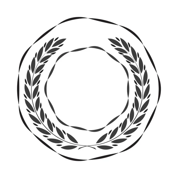 Икона лаврового венка, спортивный дизайн - векторная иллюстрация зелени — стоковый вектор